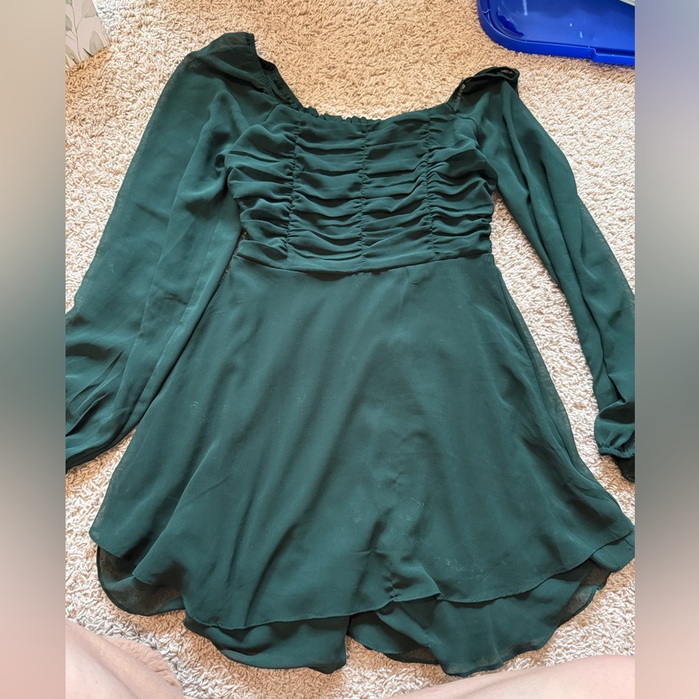 Altar'd State Forest Green Long Sleeve Dress